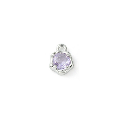 Front view of the Silver Lavender Glow Charm
