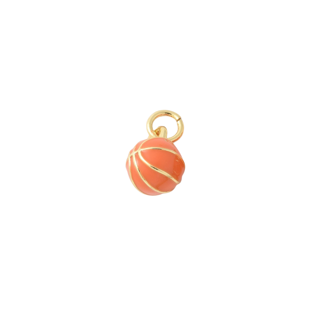 Gold Hoops Basketball Charm