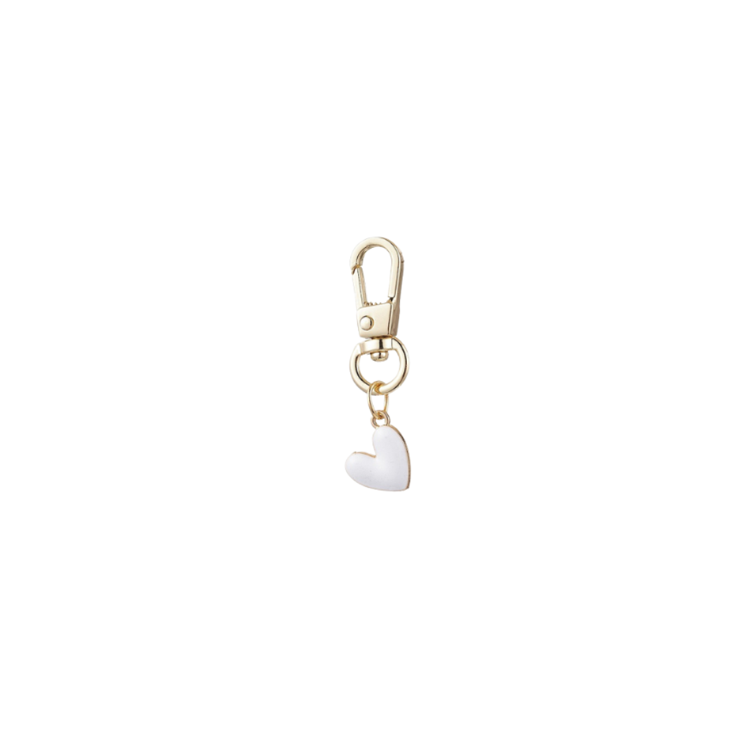 Gold Sweet Spin Heart Charm  White