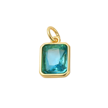 Gold Sky Blue Radiance Charm transparent 