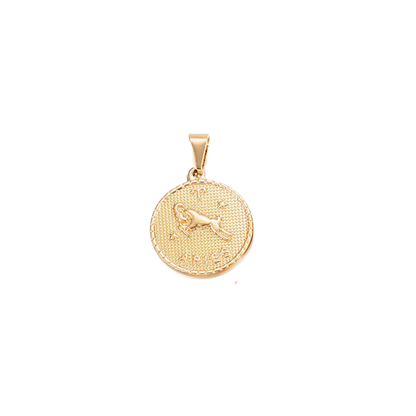 Gold Zodiac Disc Charm