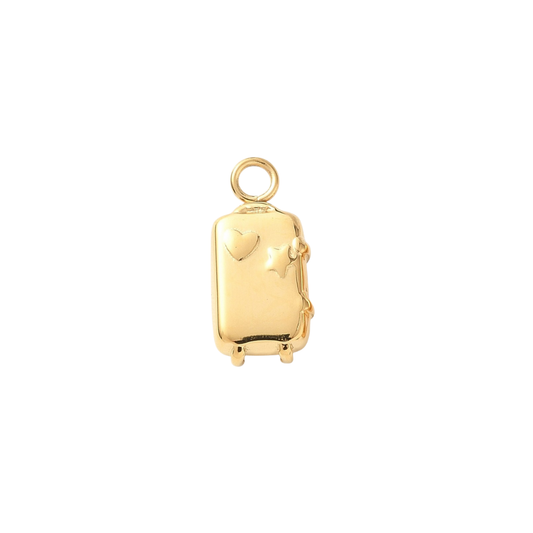 Gold Let's Travel Suitcase Charm