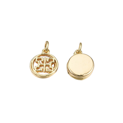 Transparent front and back view of the Gold Designer "H"  Charm
