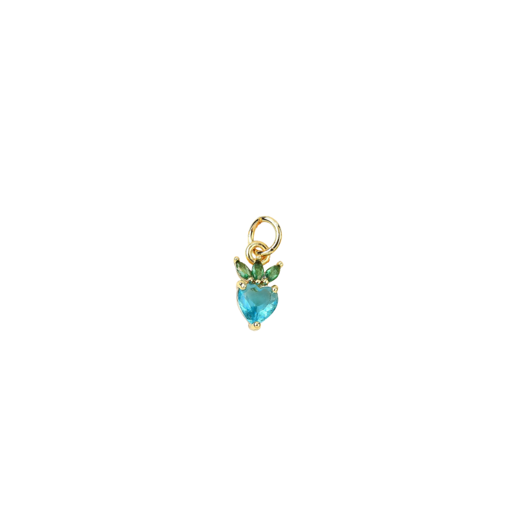 Transparent view of the Gold Berry Sweetheart Charm | Assorted | Blue