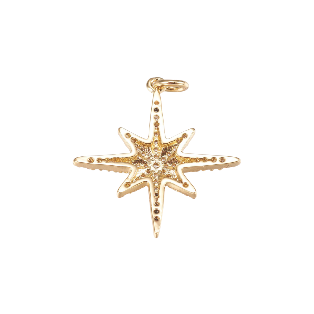 Gold Large Starburst Charm