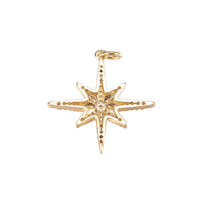 Back view of the Gold Large Starburst Charm