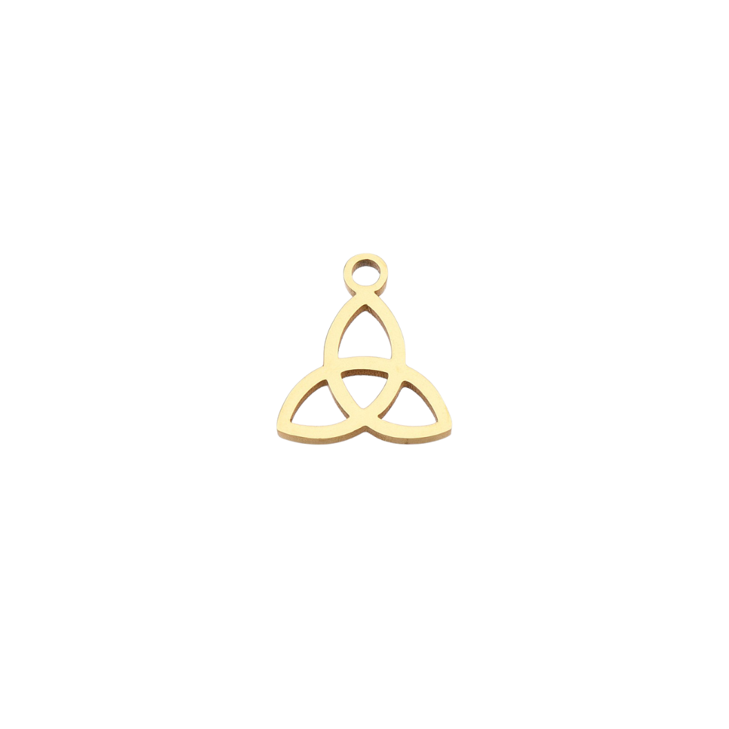 Front view of the Gold Eternal Trinity Charm