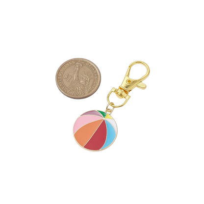 Gold Sports Balls Assorted | Keychain & Purse Charm compared to a coin