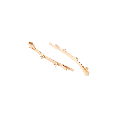 Transparent front and back view of the Gold Charm Bar Customizable Bobby Pin | Set