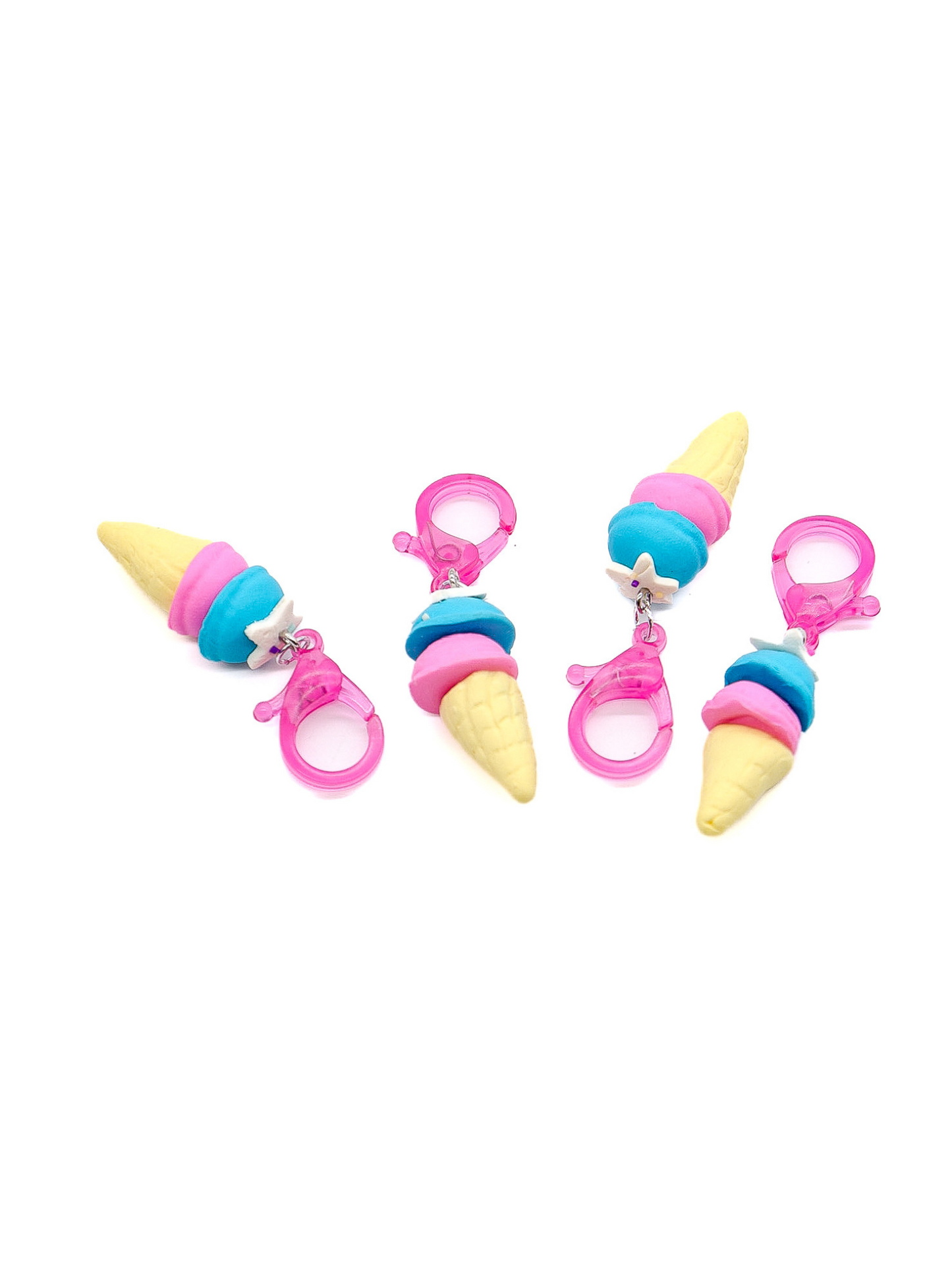 Blue Ice Cream Cone Lanyard Charm