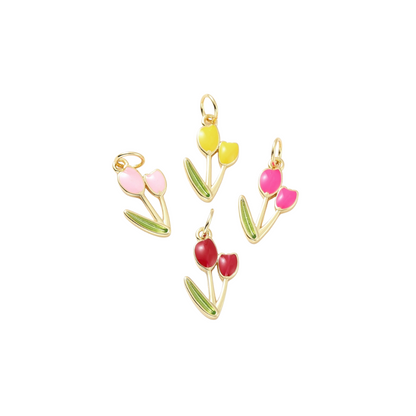 Front of four Gold Springtime Bloom Tulip Charm
