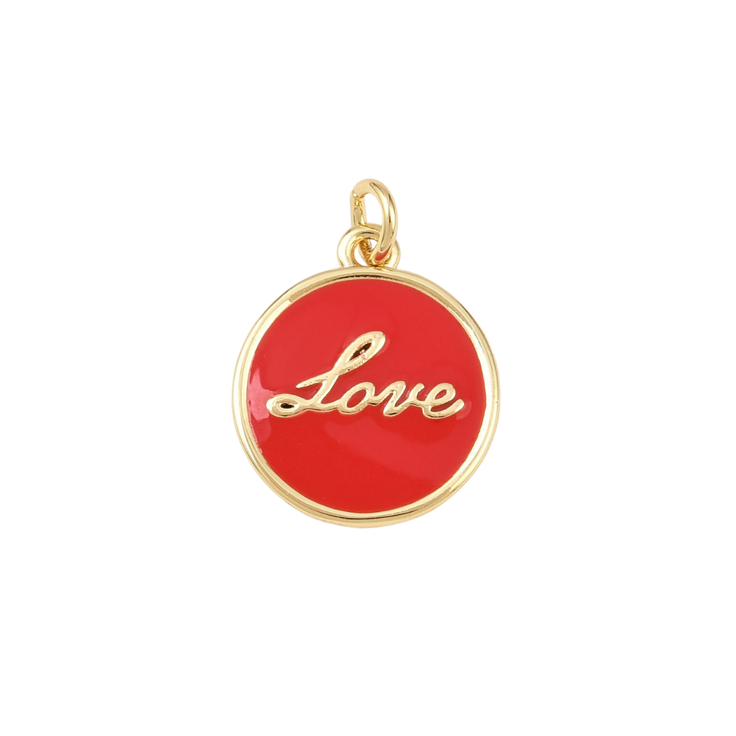 Gold Sweet "Love" Red Charm