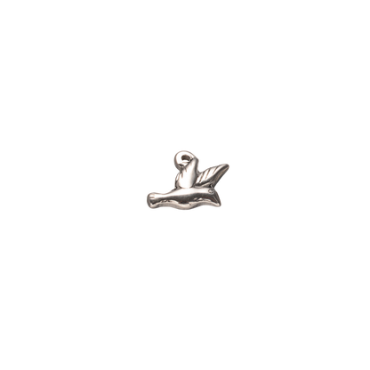 Silver Flying Dove Charm - Waterproof Stainless Steel