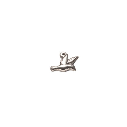 Silver Flying Dove Charm - Waterproof Stainless Steel