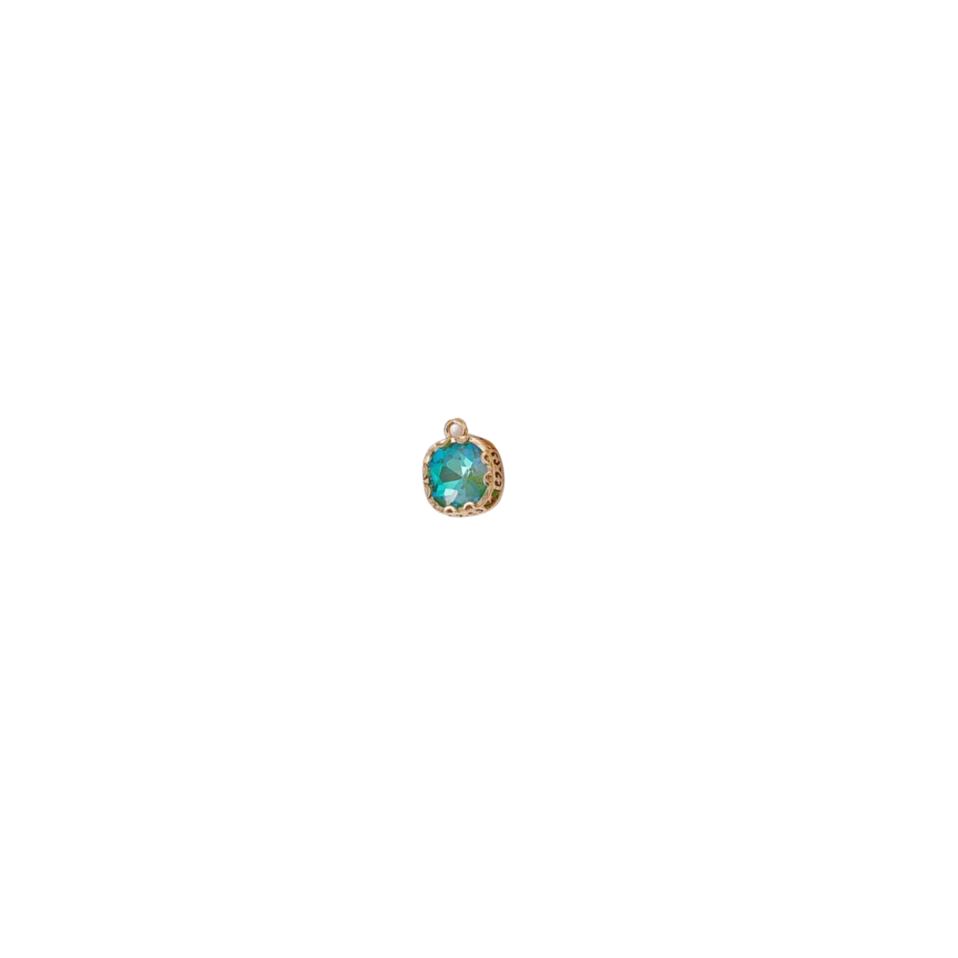 Gold Square Glass Charm