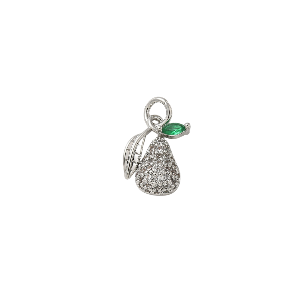 Silver Pear with Cubic Zirconia