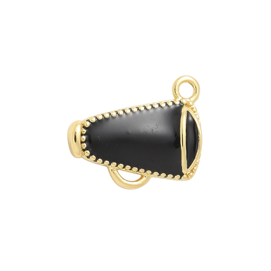 Gold Black Cheer Megaphone Charm