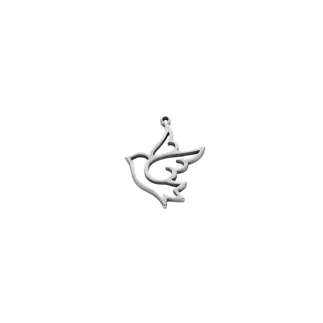Silver Dove Songbird Charm - Waterproof Stainless Steel