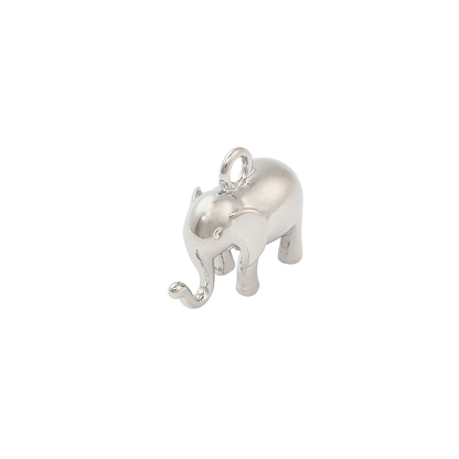 Transparent Silver Elephant Charm 