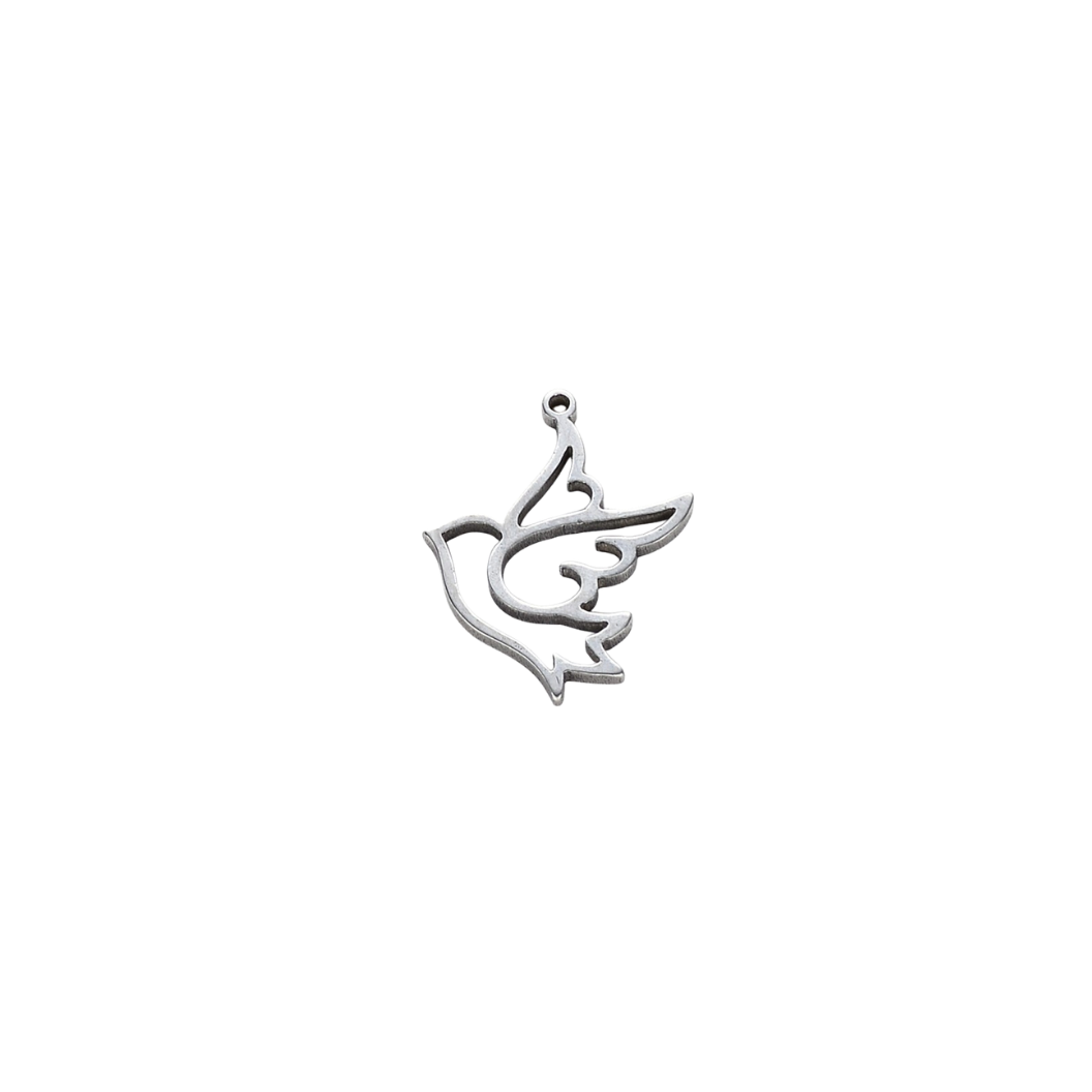 Silver Dove Songbird Charm - Waterproof Stainless Steel