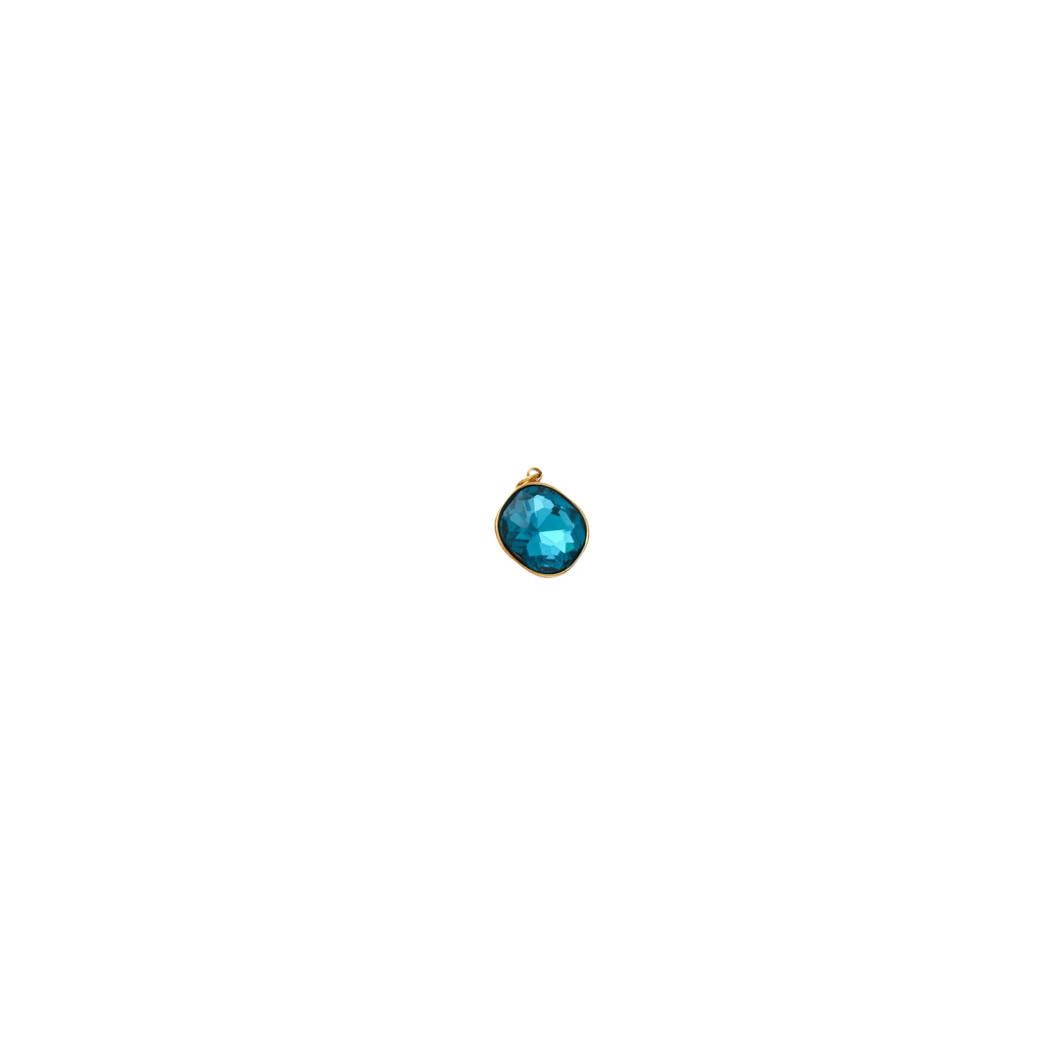 Blue gemstone on clear background 