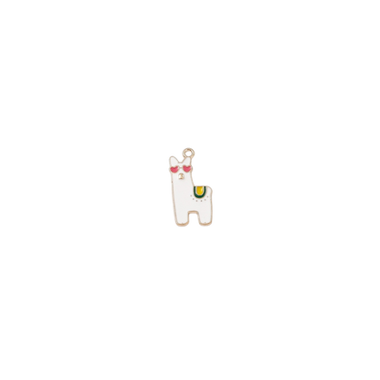 Transparent view of the Gold Alpaca Charm | Assorted | White