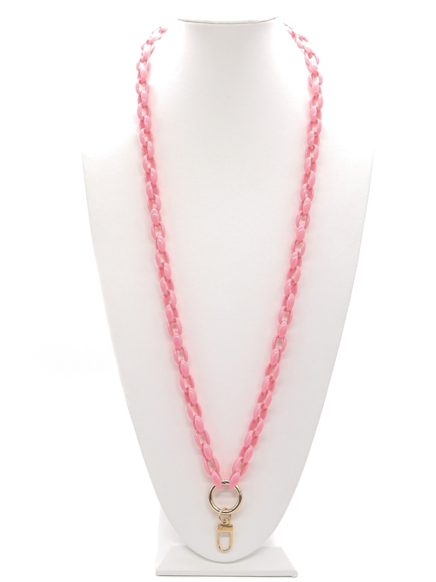 Pastel Pink Lanyard with Gold Hardware