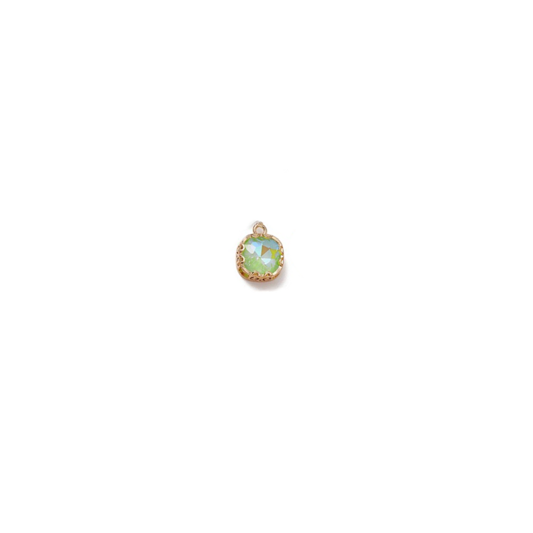 Gold Square Glass Charm