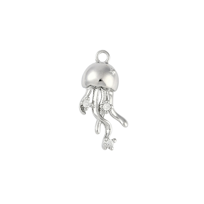 Transparent view of the Silver Jellyfish Dazzle with Cubic Zirconia Charm