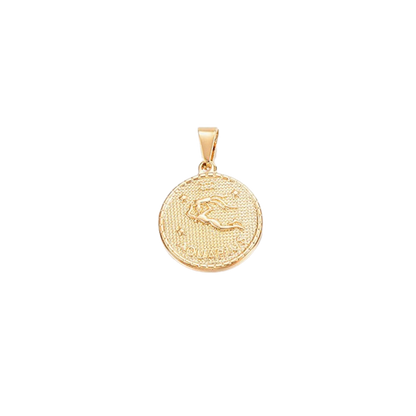 Gold Zodiac Disc Charm