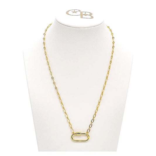 * Gold Christie Necklace with Piper Carabiner| 18 inch