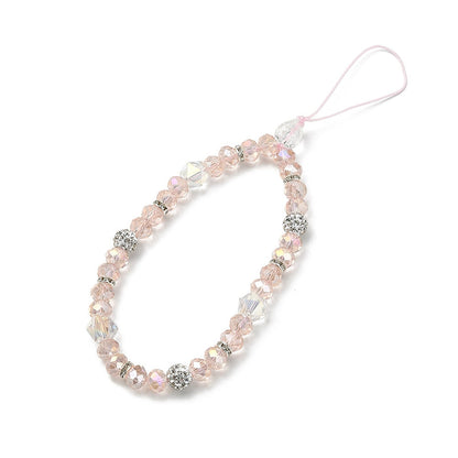 Front of the Pink Beaded Phone Chain