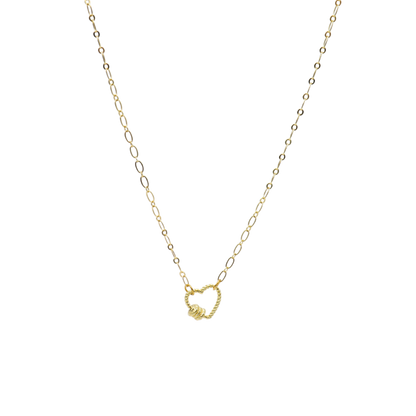 Transparent view of the Gold Christie Necklace with Heart Bella Carabiner