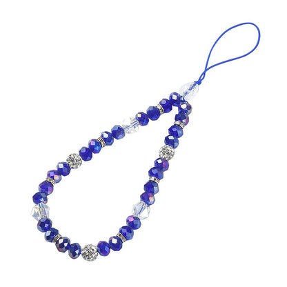 Front view of the Blue Beaded Phone Chain