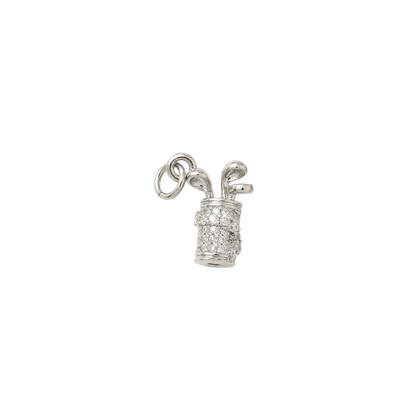 Silver Glitz Golf Bag with Cubic Zirconia Charm