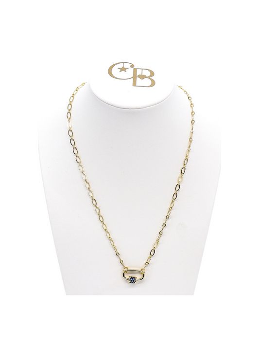 Gold Christie Necklace with Small Gabi Carabiner