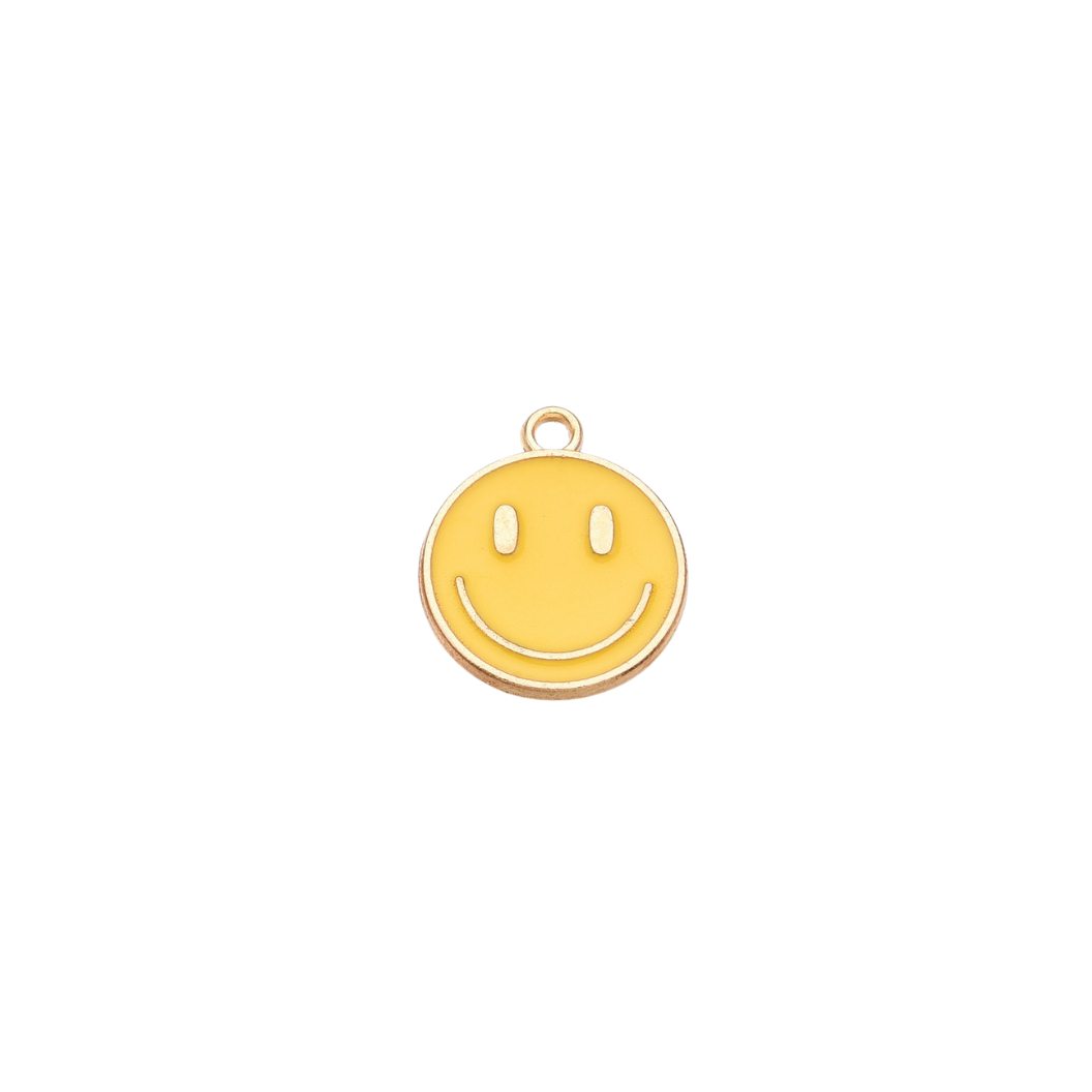 Gold Large Smiley Face Charms | Yellow