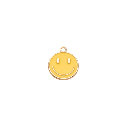 Gold Large Smiley Face Charms | Yellow