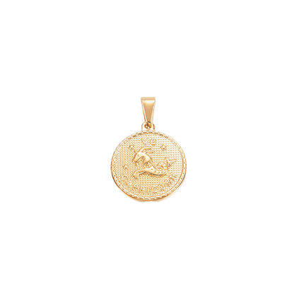Gold Zodiac Disc Charm