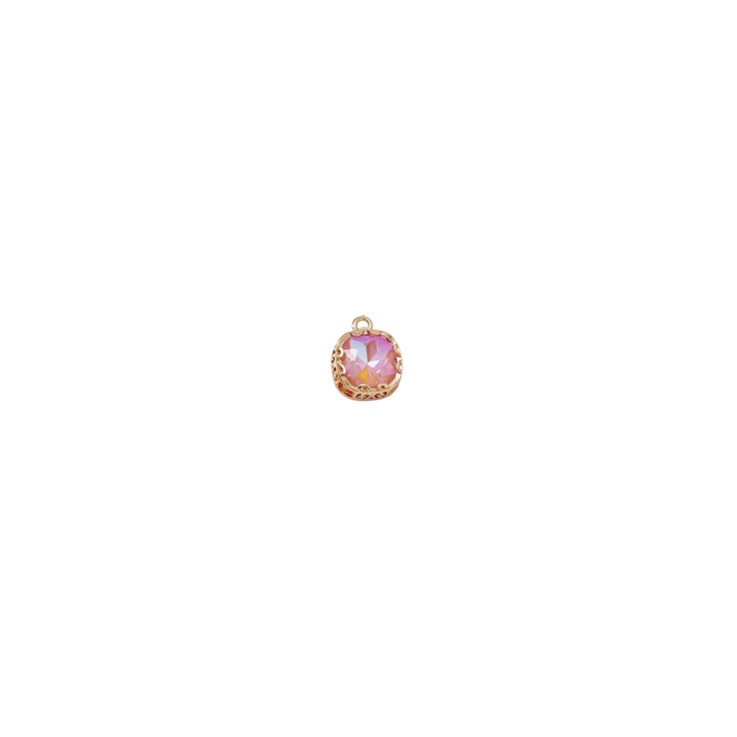 Gold Square Glass Charm