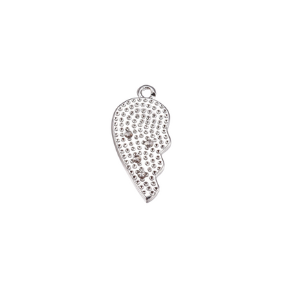 Back view of the Silver Love Wing with Cubic Zirconia Charm