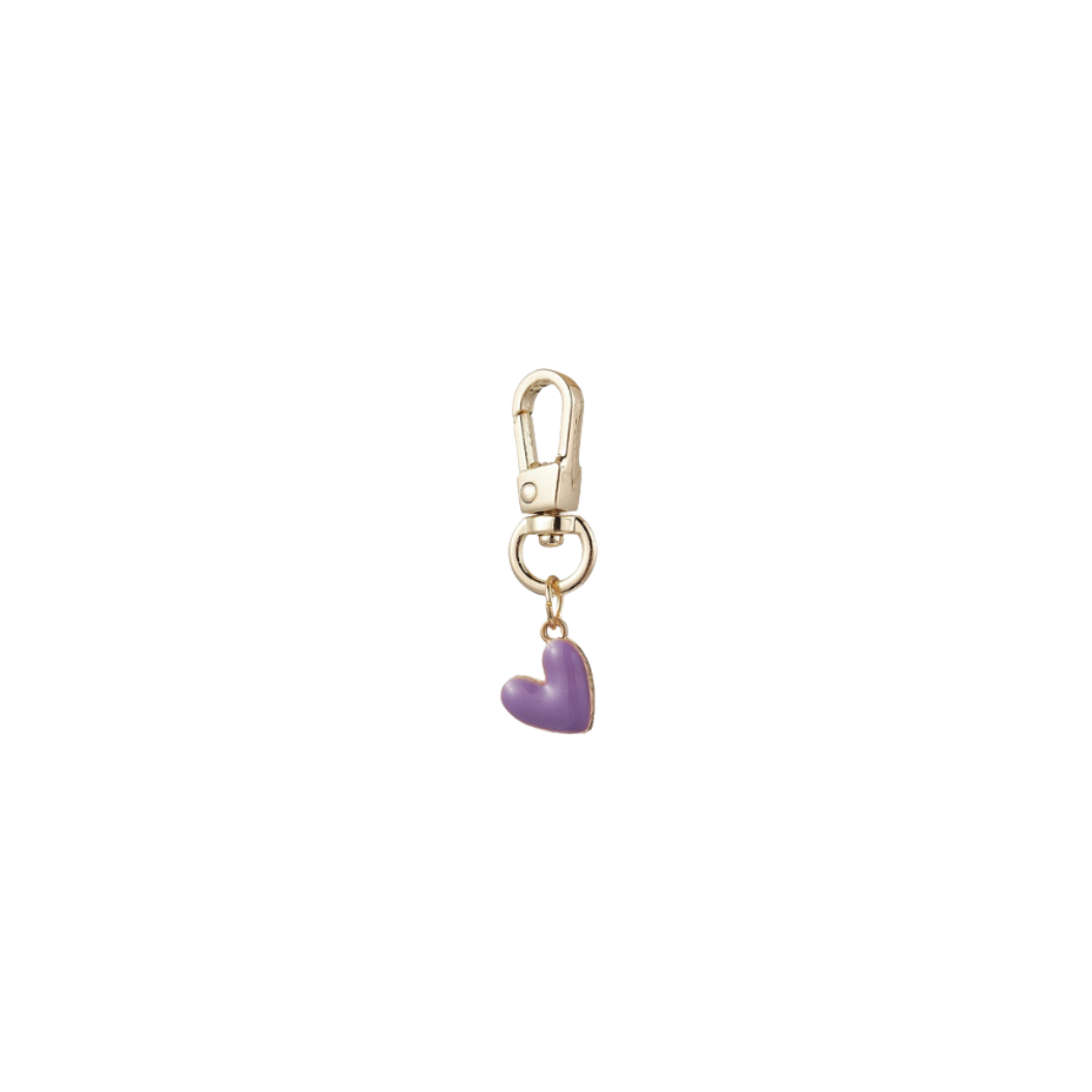 Gold Sweet Spin Heart Charm  Purple