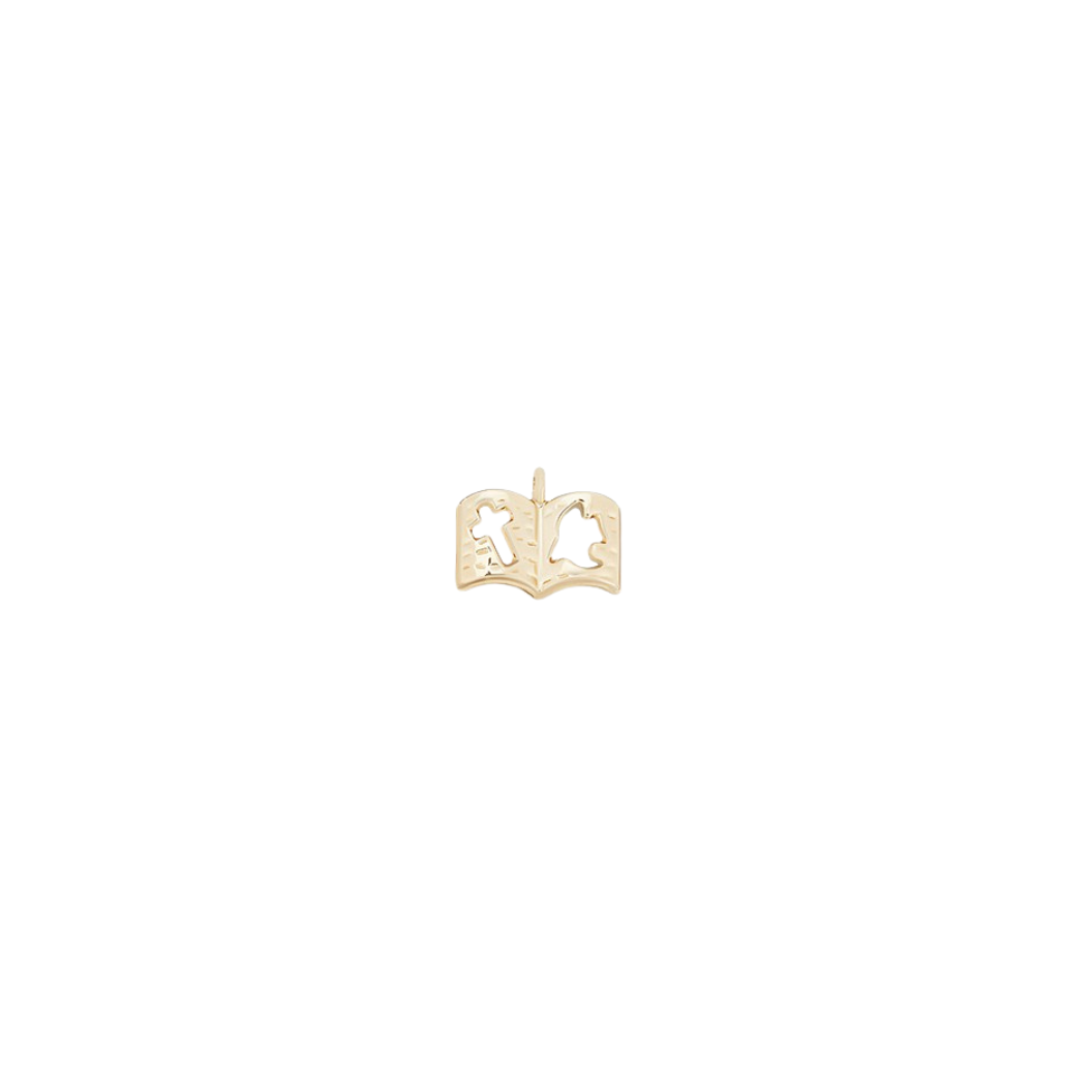 Gold Open Holy Bible Charm