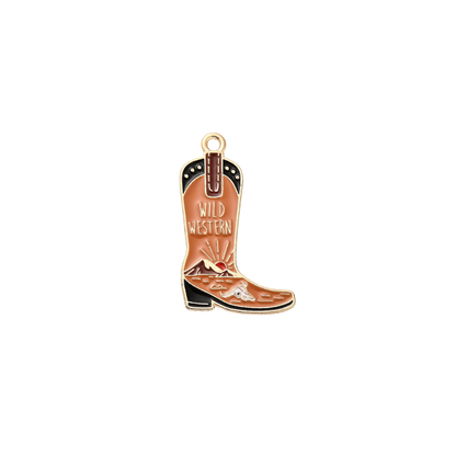 Transparent Gold Wild West Boot Charm