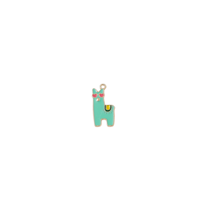 Transparent view of the Gold Alpaca Charm | Assorted | Teal