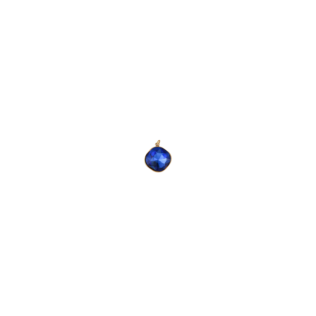 Blue gemstone pendant on a white background