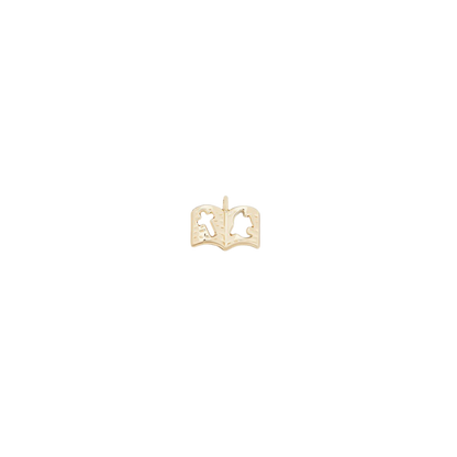 Gold Open Holy Bible Charm on transparent background 