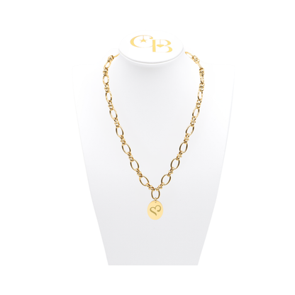 Sigma Kappa Evermore Necklace with Large Gold Oval Charm | Waterproof, Hypoallergenic & Tarnish Resistant
