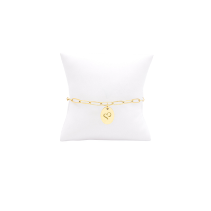 Sigma Kappa Storyline Bracelet with Small Gold Oval Charm | Waterproof, Hypoallergenic & Tarnish Resistant