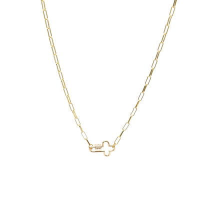 Gold Ashley (Box) Necklace with Mary Carabiner